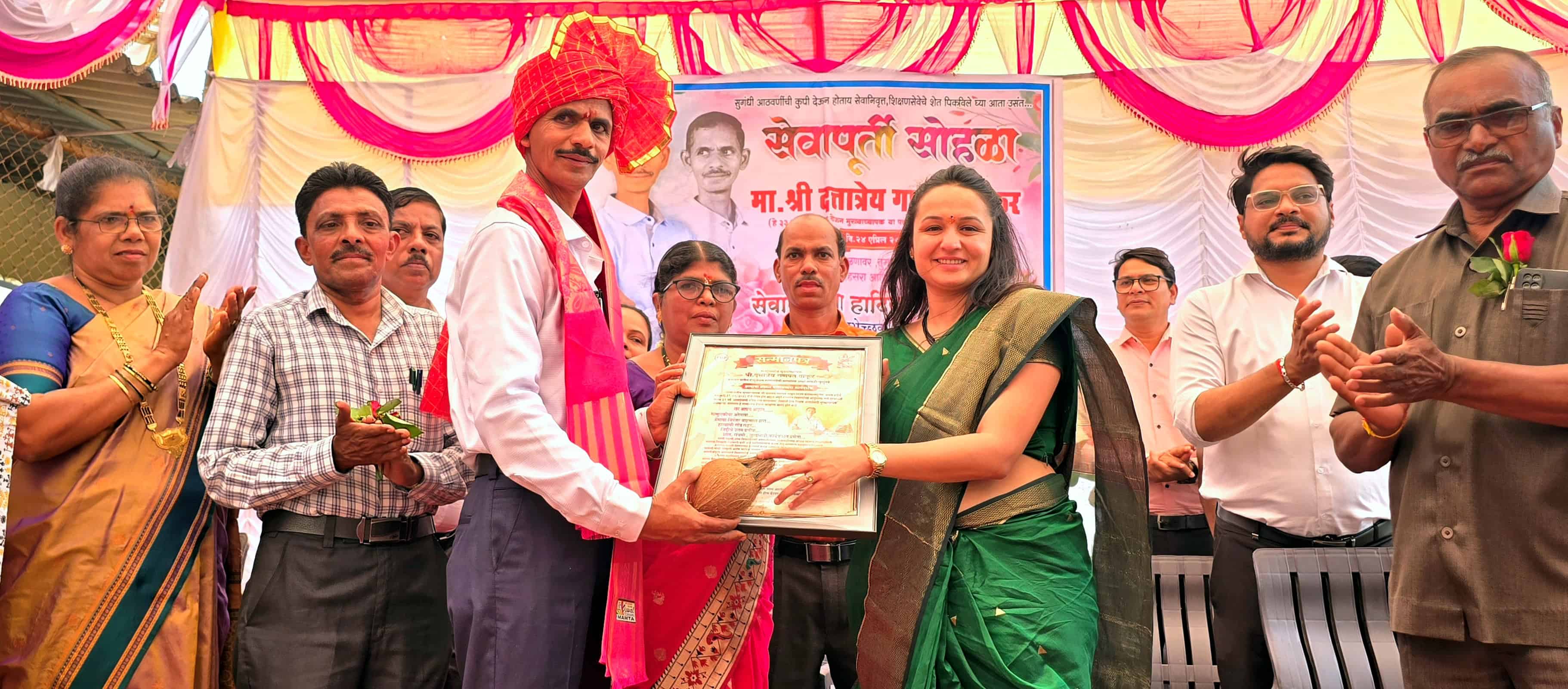 पीएनपी शाळेचे मुख्याध्यापक दत्तात्रेय ठाकूर यांचा सेवापूर्ती सोहळा संपन्न चित्रलेखा पाटील यांची प्रमुख उपस्थिती